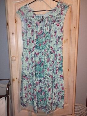 Floral Mint Green Sleeveless Sundress